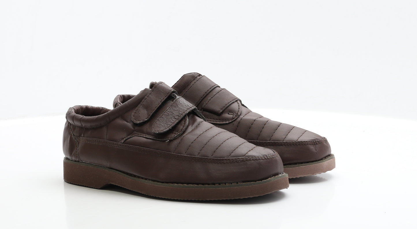 Preworn Mens Brown Faux Leather Boat Shoe Casual UK 8