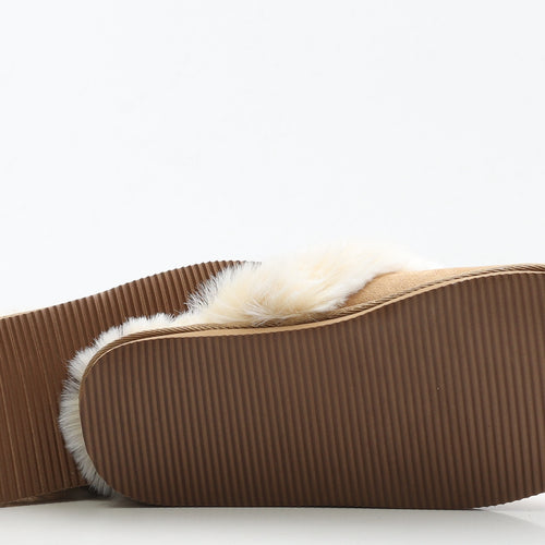NEXT Girls Brown Polyester Slip On Slipper UK 1 EUR 30