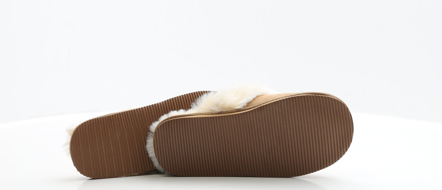 NEXT Girls Brown Polyester Slip On Slipper UK 1 EUR 30