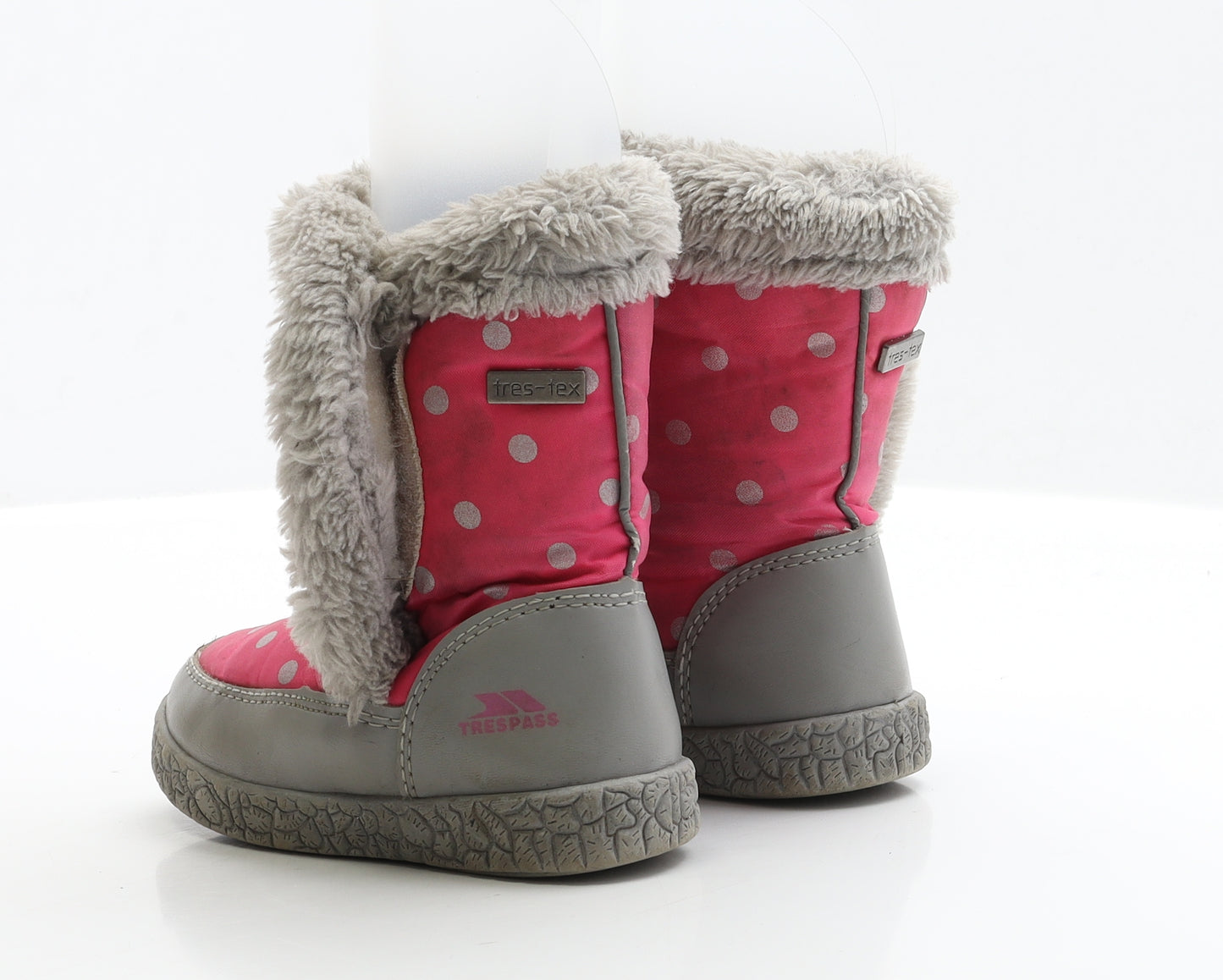 Trespass Girls Pink Polka Dot Polyester Snow Boot Boot UK 7 EUR 25