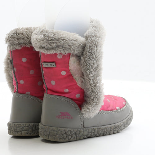 Trespass Girls Pink Polka Dot Polyester Snow Boot Boot UK 7 EUR 25