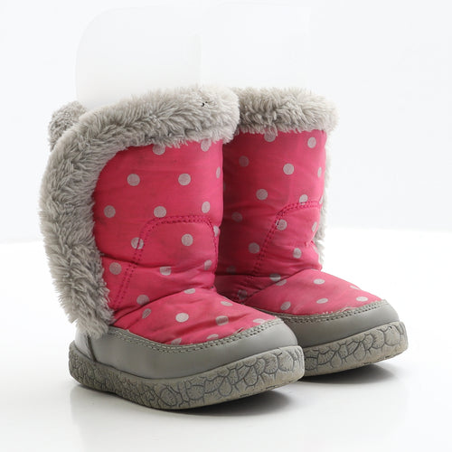 Trespass Girls Pink Polka Dot Polyester Snow Boot Boot UK 7 EUR 25