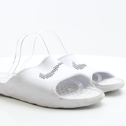 Nike Mens White Rubber Slider Sandal UK 14
