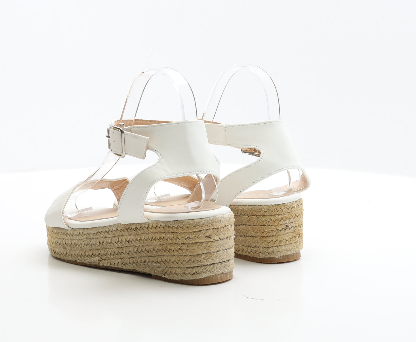 Juti Womens White Polyester Espadrille Sandal UK 6