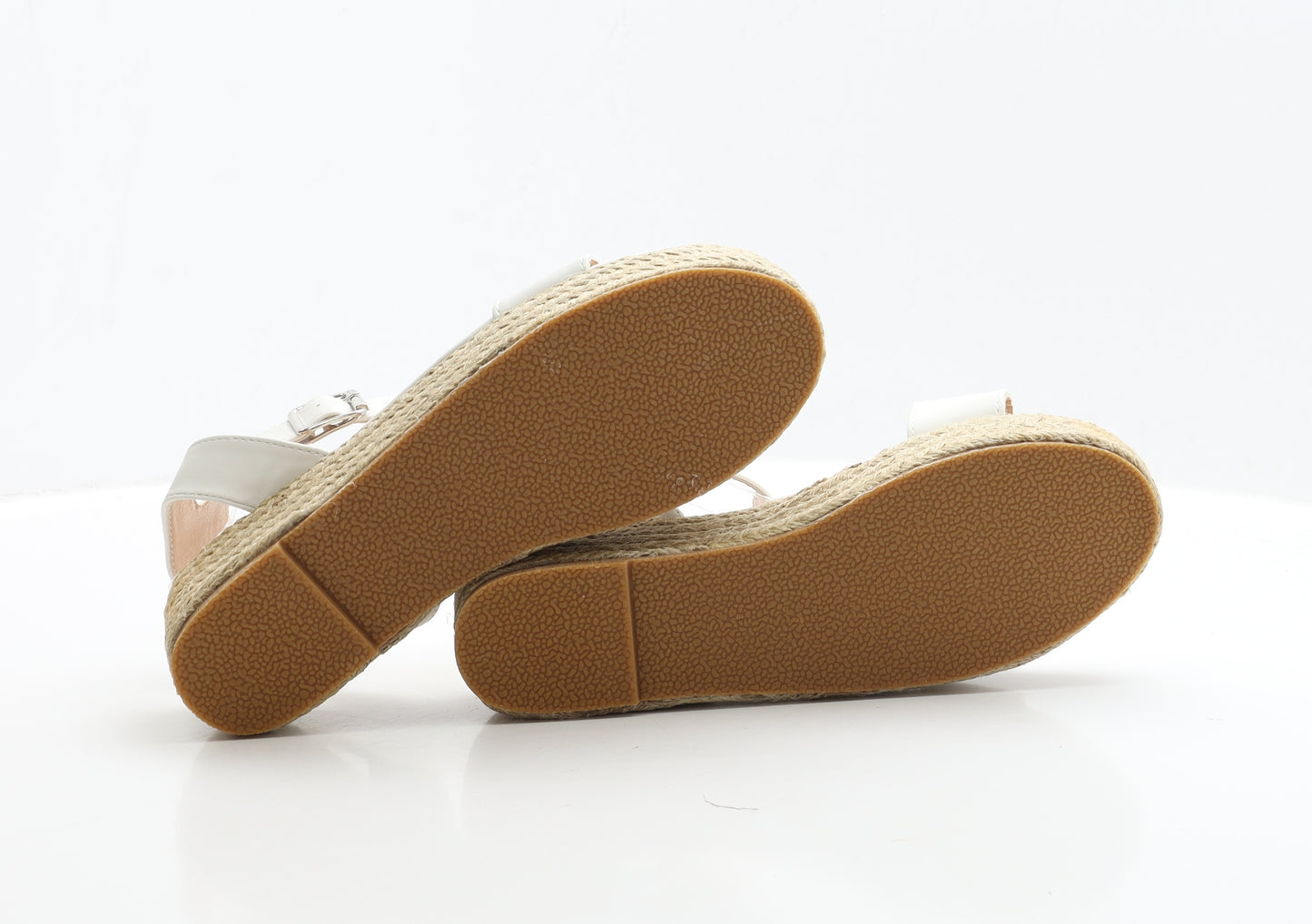 Juti Womens White Polyester Espadrille Sandal UK 6