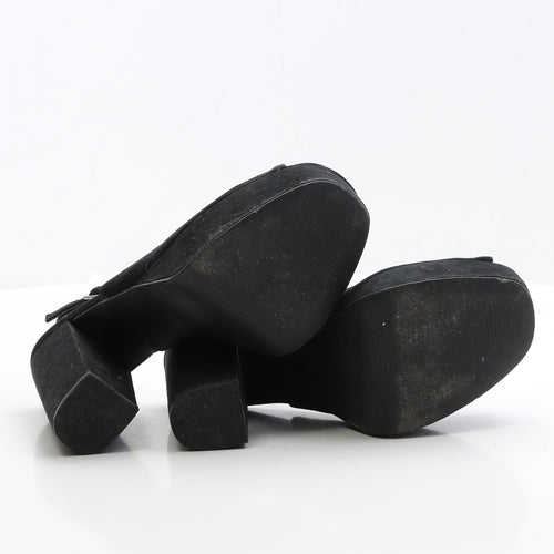 New Look Womens Black Faux Suede Platform Heel UK 5 EUR 38