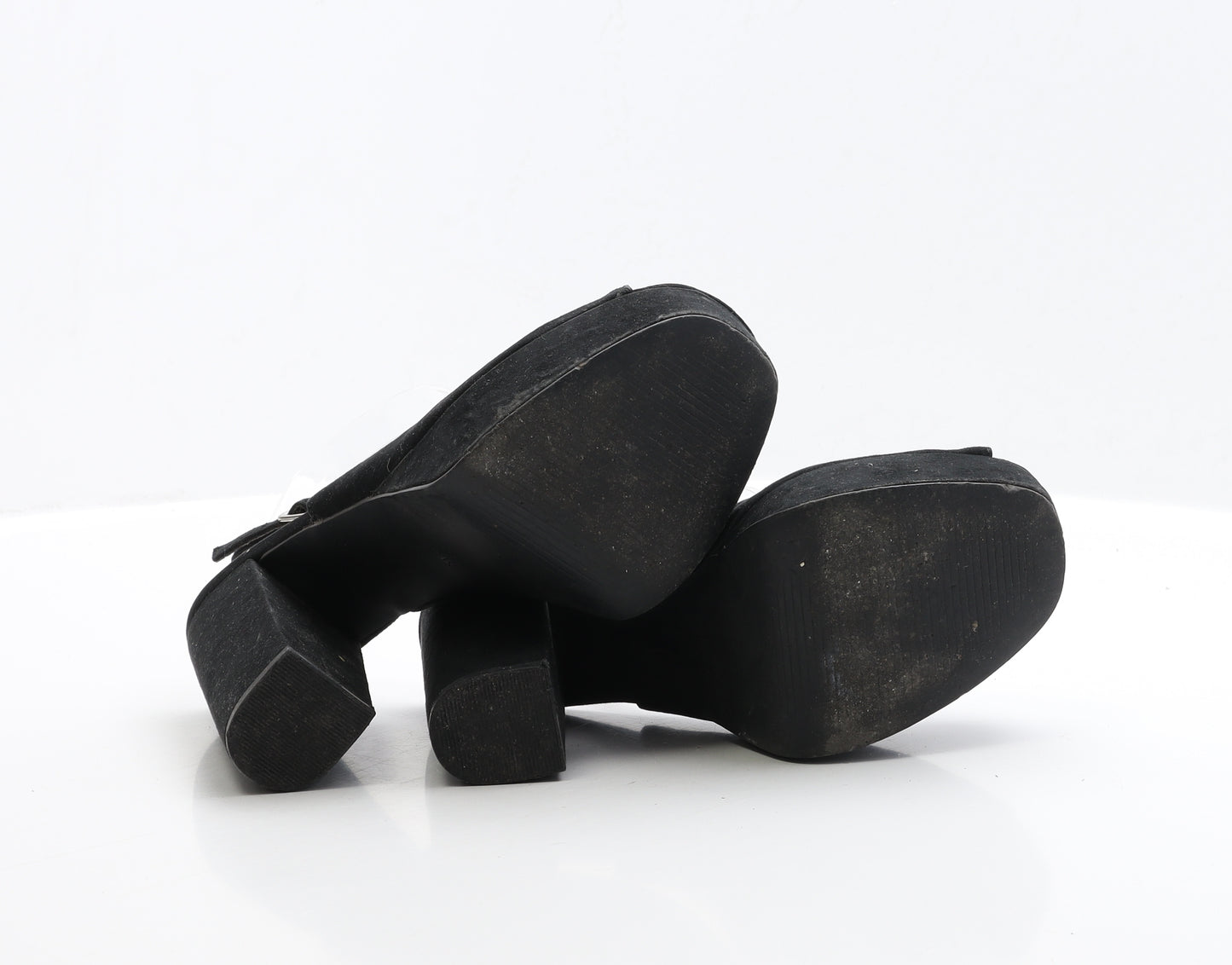 New Look Womens Black Faux Suede Platform Heel UK 5 EUR 38