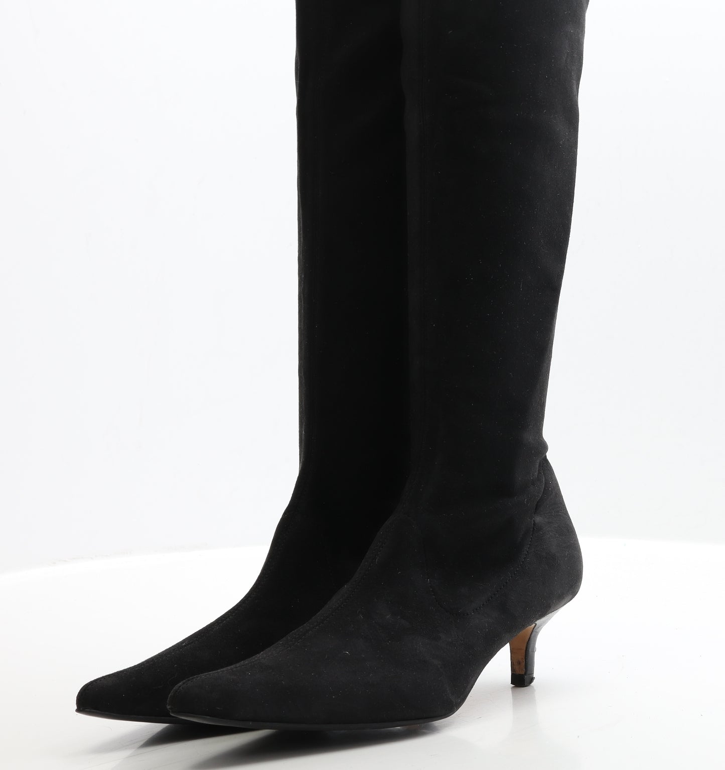 Preworn Womens Black Leather Bootie Boot UK 4 EUR 36