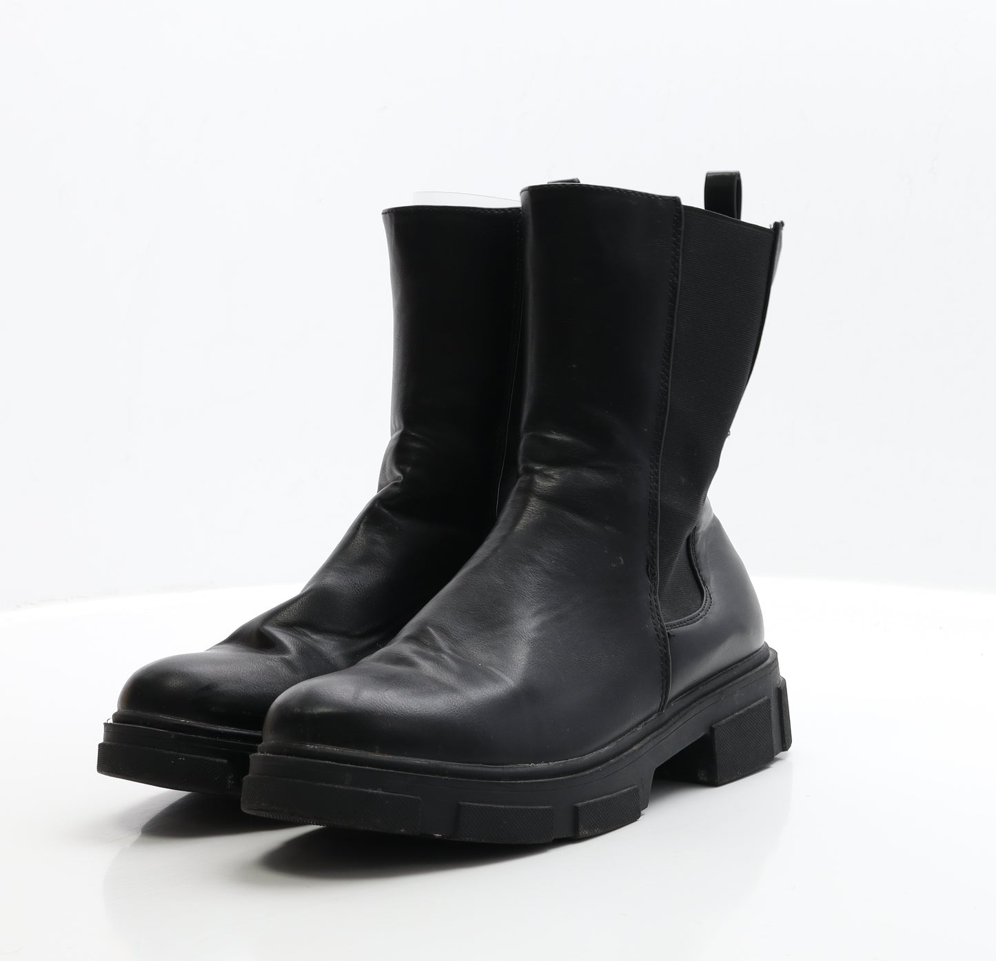 Truffle Collection Womens Black Leather Biker Boot UK 6 EUR 39