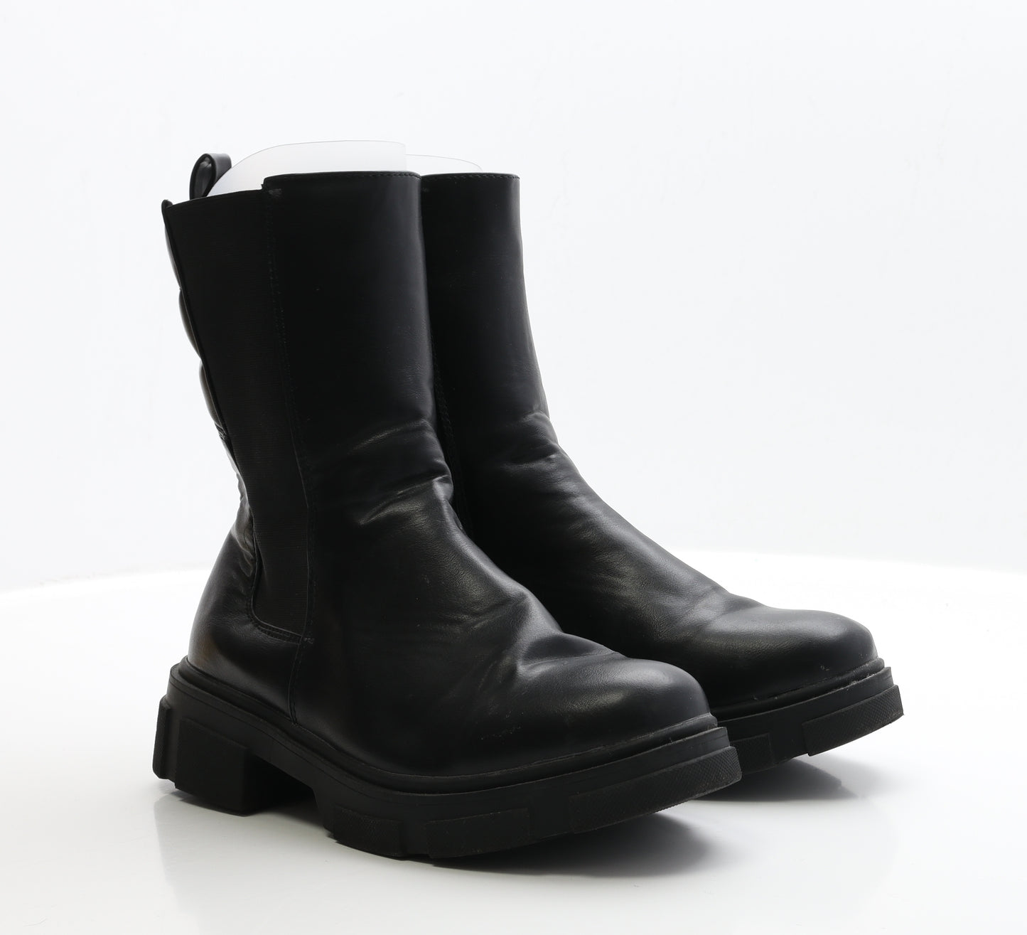 Truffle Collection Womens Black Leather Biker Boot UK 6 EUR 39