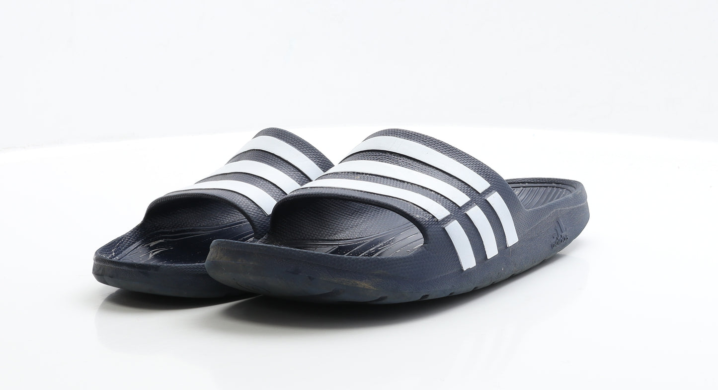 adidas Mens Blue Rubber Slider Sandal UK 8