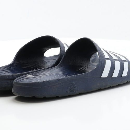 adidas Mens Blue Rubber Slider Sandal UK 8