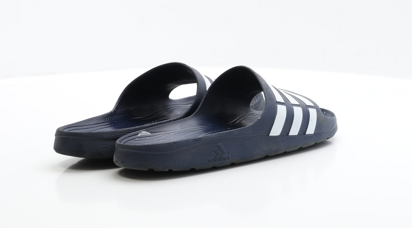 adidas Mens Blue Rubber Slider Sandal UK 8