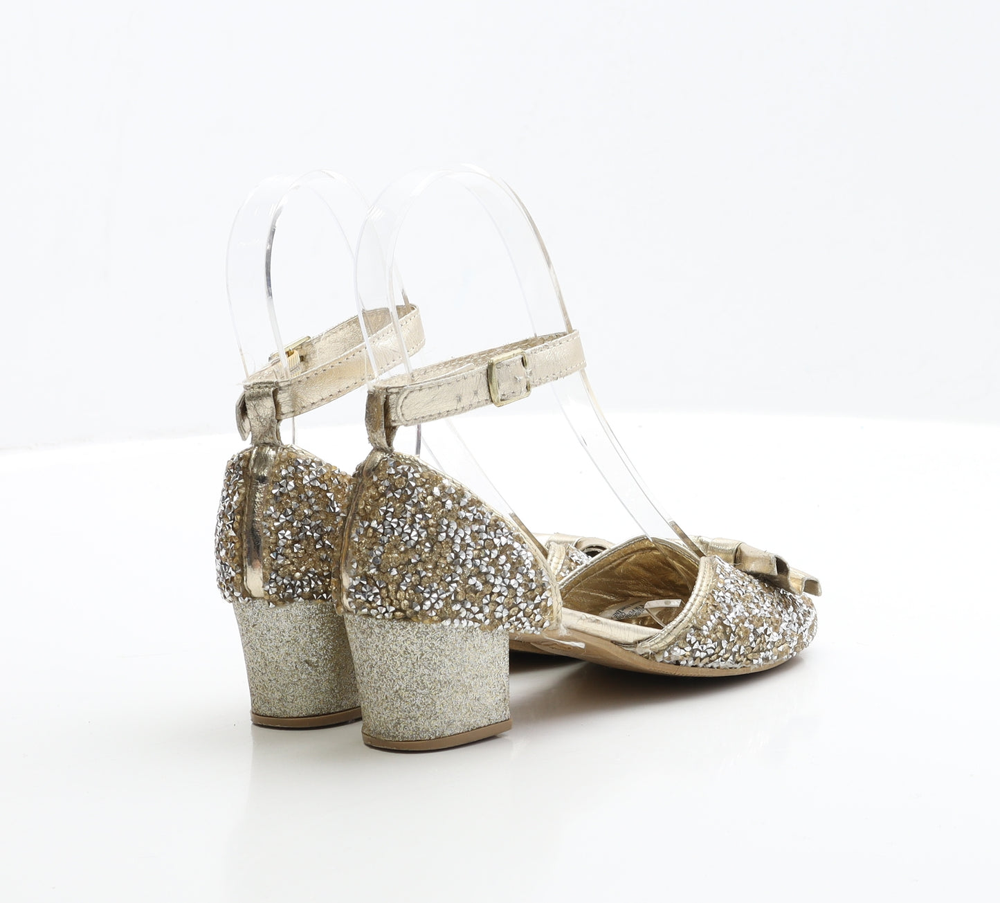 Disney Girls Gold Polyester Strappy Heel UK 10 EUR 28