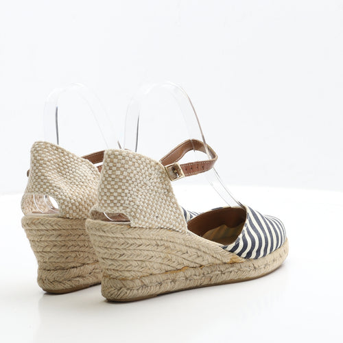Preworn Womens Multicoloured Striped Fabric Espadrille Heel UK 5 EUR 38