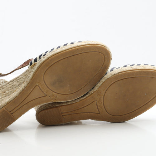 Preworn Womens Multicoloured Striped Fabric Espadrille Heel UK 5 EUR 38