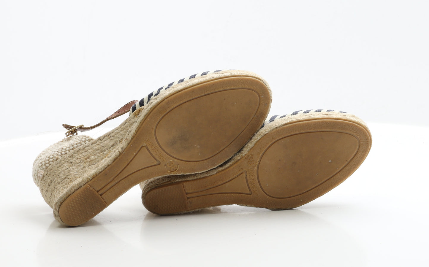 Preworn Womens Multicoloured Striped Fabric Espadrille Heel UK 5 EUR 38