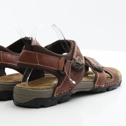 Pavers Mens Brown Faux Leather Slip On Sandal UK 9 EUR 43