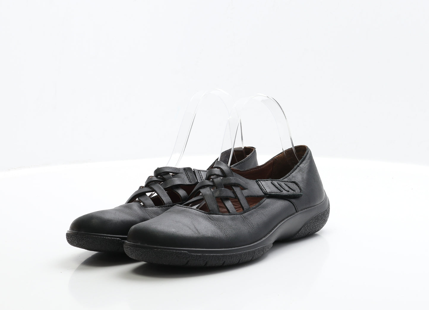 Hotter Womens Black Leather Flat UK 4