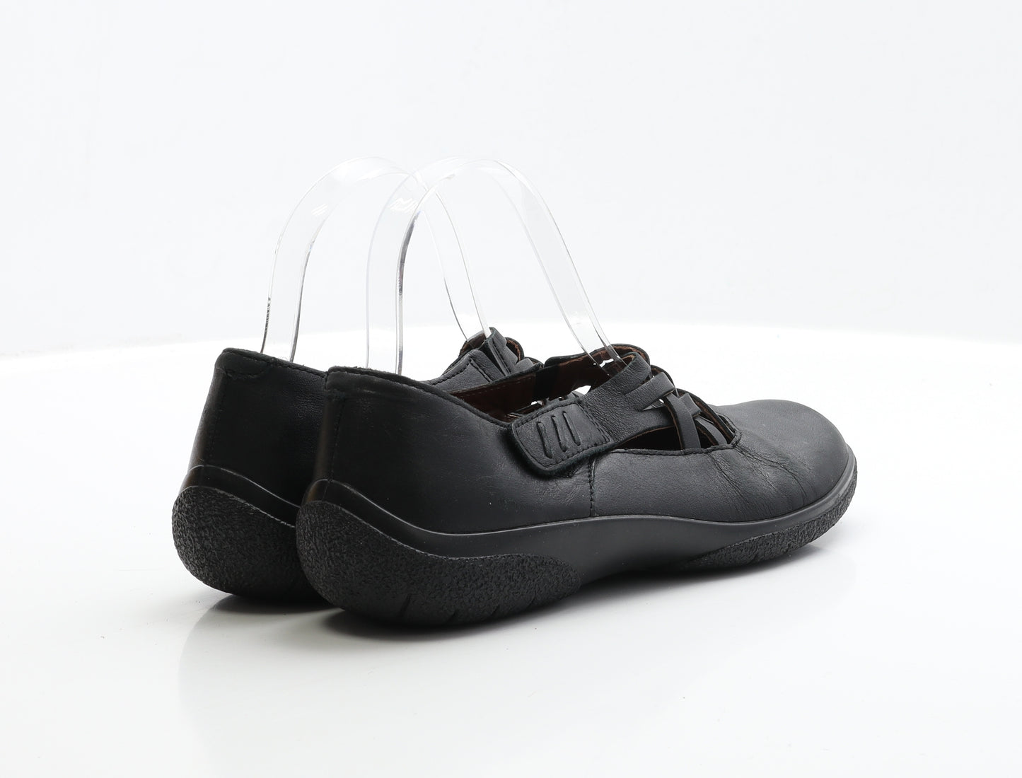 Hotter Womens Black Leather Flat UK 4
