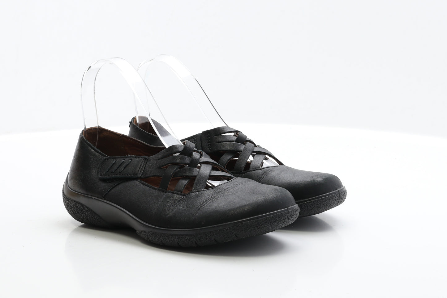 Hotter Womens Black Leather Flat UK 4