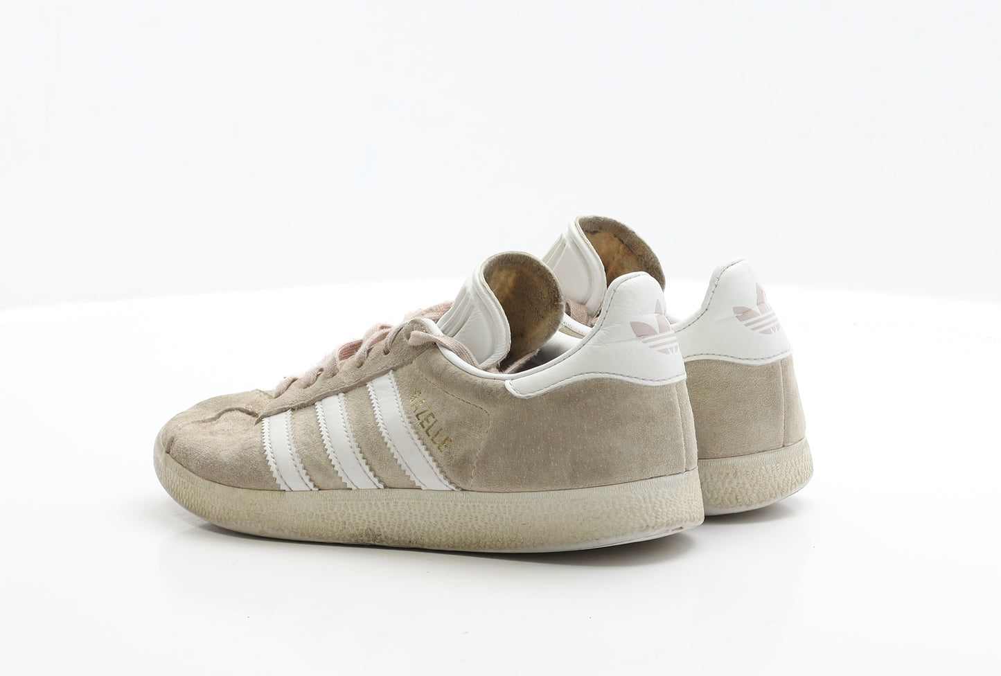 adidas Girls Beige Polyester Trainer UK 3.5 - Gazelle