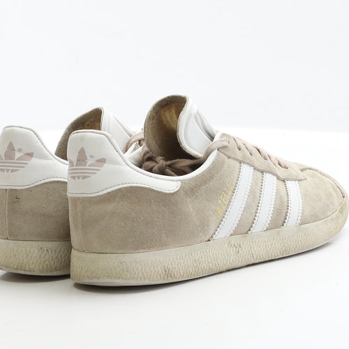 adidas Girls Beige Polyester Trainer UK 3.5 - Gazelle