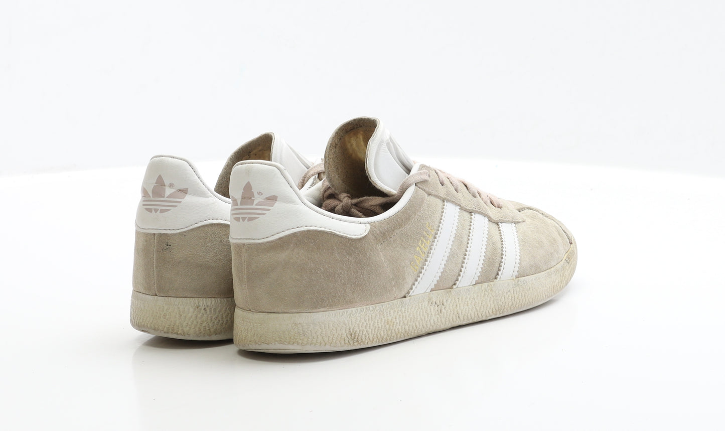 adidas Girls Beige Polyester Trainer UK 3.5 - Gazelle