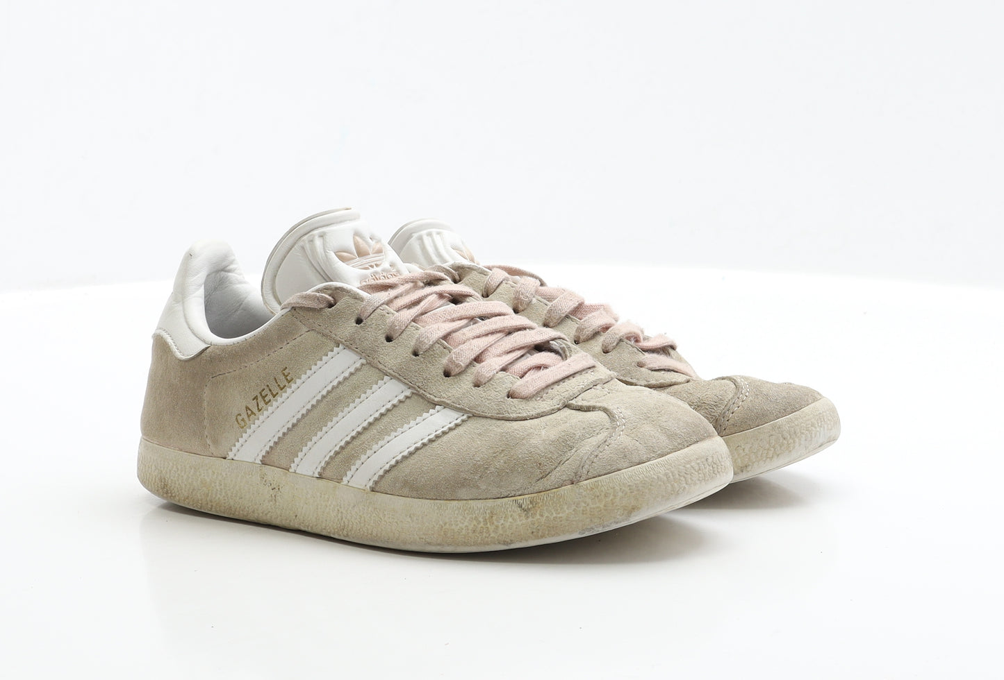 adidas Girls Beige Polyester Trainer UK 3.5 - Gazelle