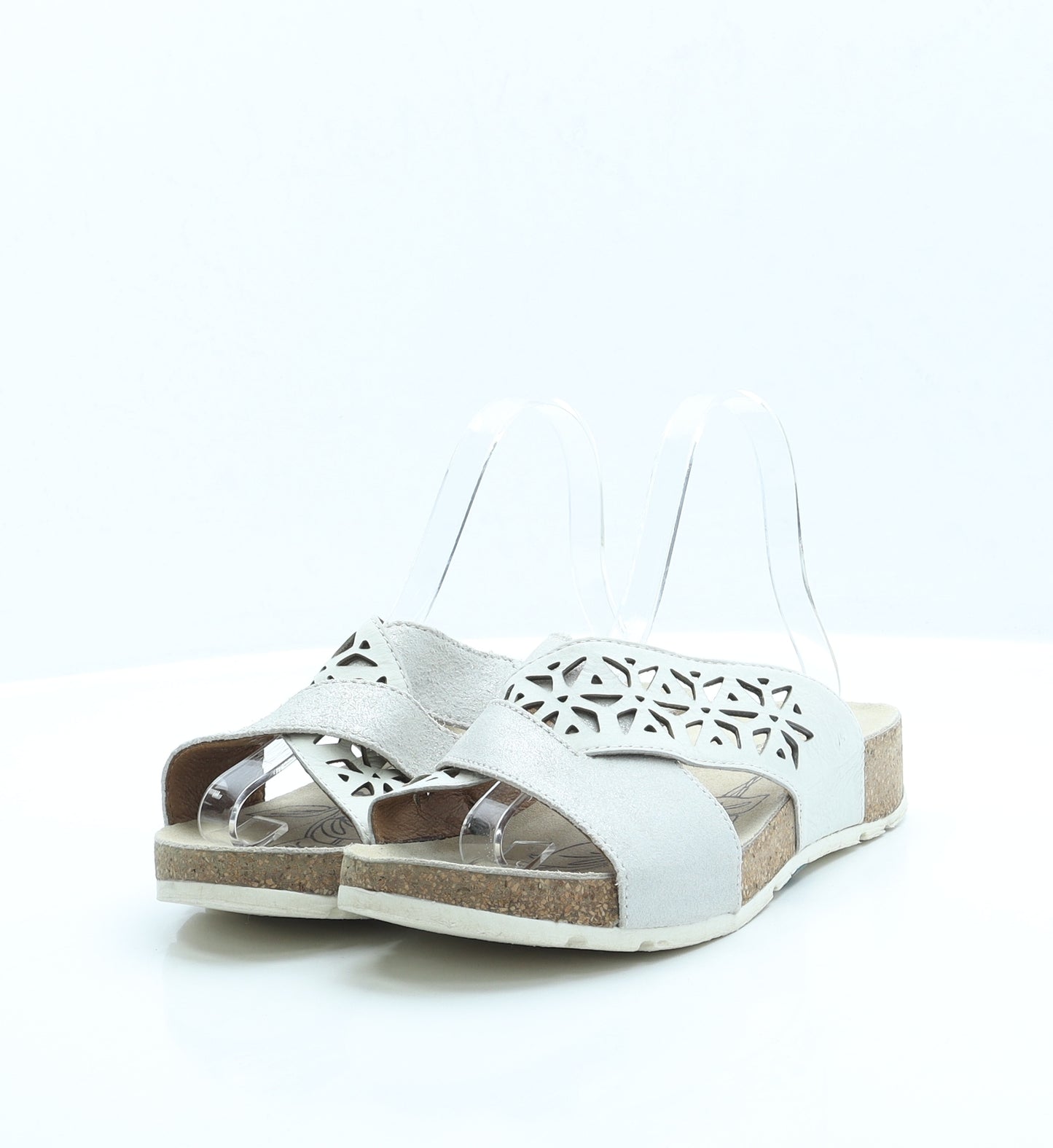 Josef Seibel Womens Grey Faux Fur Slip On Sandal UK 6 EUR 39