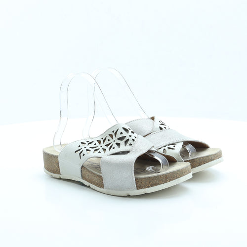 Josef Seibel Womens Grey Faux Fur Slip On Sandal UK 6 EUR 39