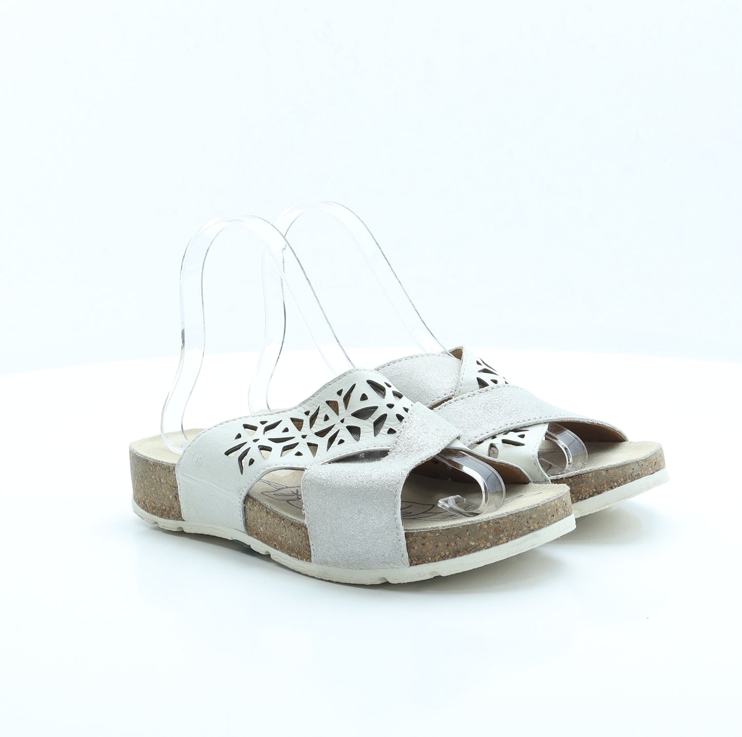 Josef Seibel Womens Grey Faux Fur Slip On Sandal UK 6 EUR 39