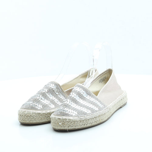 Primark Womens Gold Polyester Espadrille Sandal UK 5 EUR 38 US 7