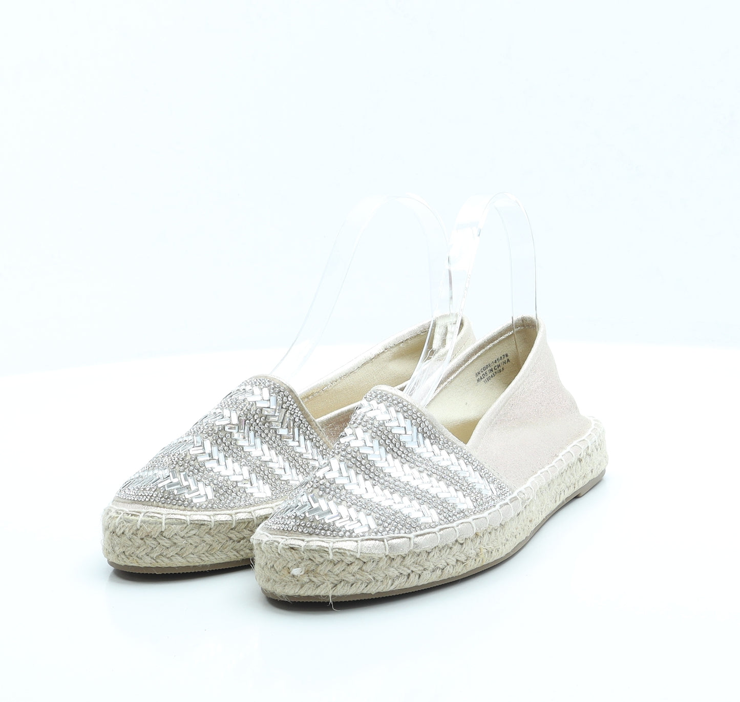 Primark Womens Gold Polyester Espadrille Sandal UK 5 EUR 38 US 7