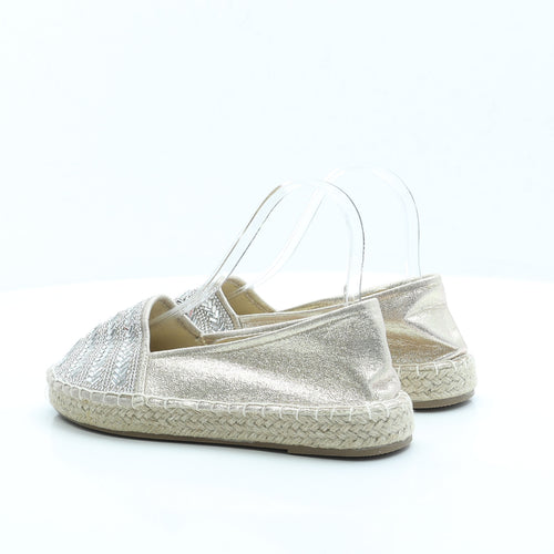 Primark Womens Gold Polyester Espadrille Sandal UK 5 EUR 38 US 7