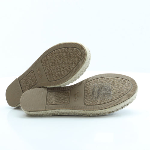 Primark Womens Gold Polyester Espadrille Sandal UK 5 EUR 38 US 7