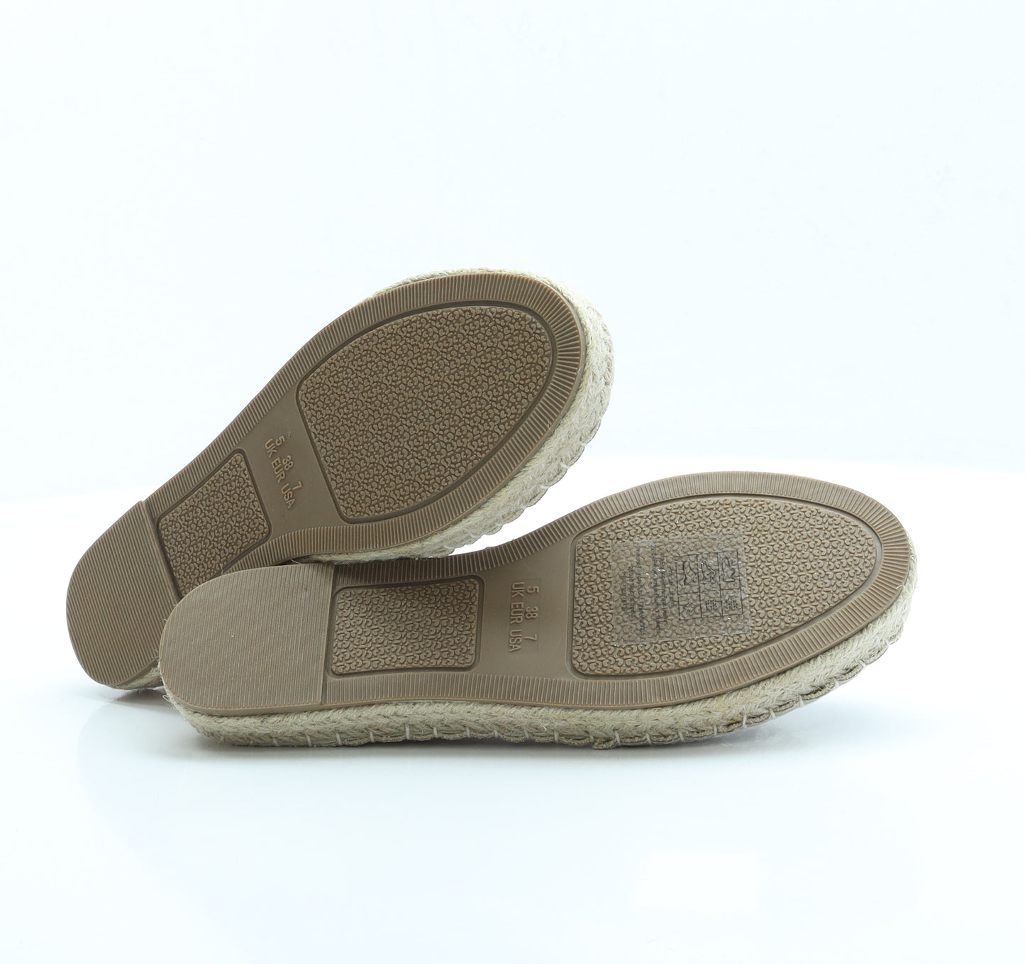 Primark Womens Gold Polyester Espadrille Sandal UK 5 EUR 38 US 7