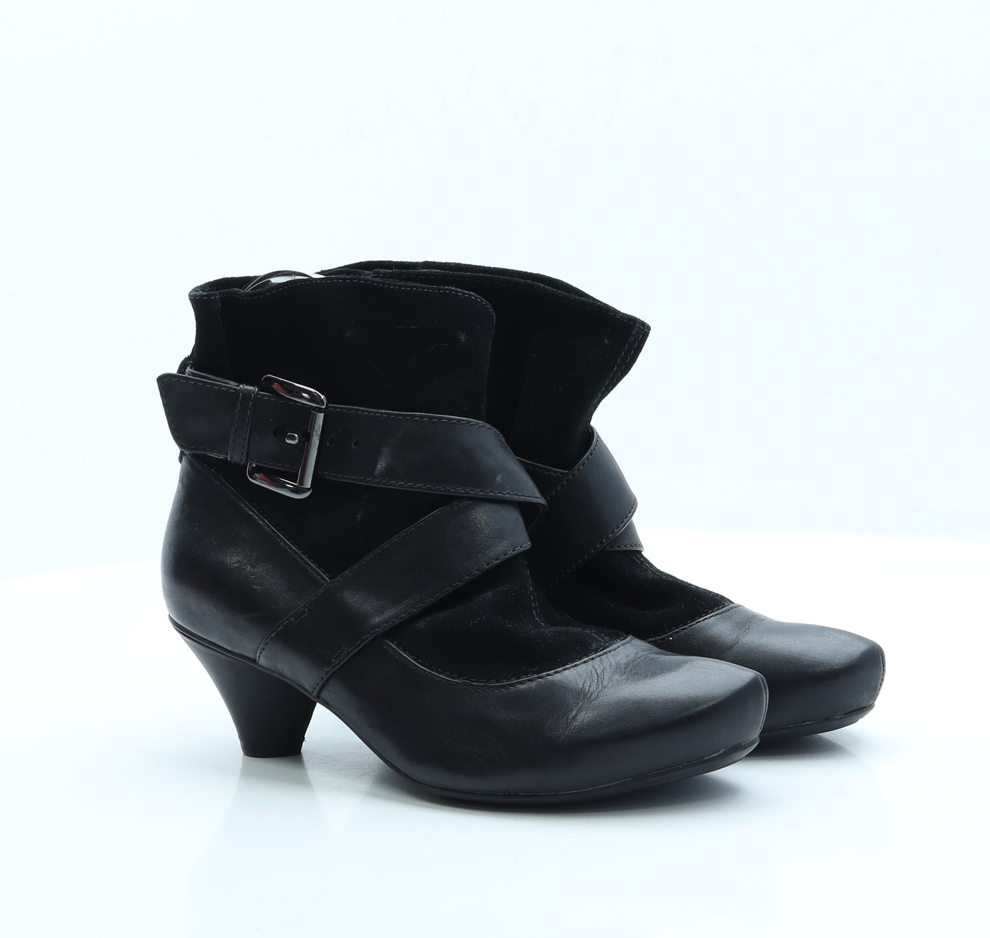 Clarks Womens Black Faux Suede Bootie Boot UK 6.5