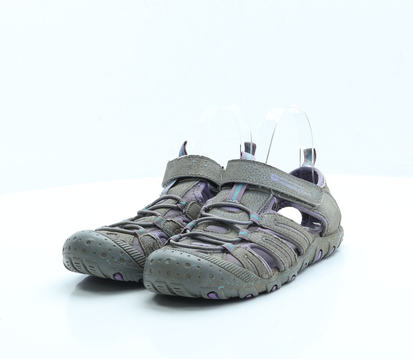 Mountain Warehouse Girls Grey Polyester Slip On Sandal UK 3