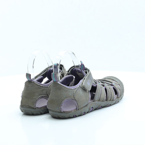 Mountain Warehouse Girls Grey Polyester Slip On Sandal UK 3