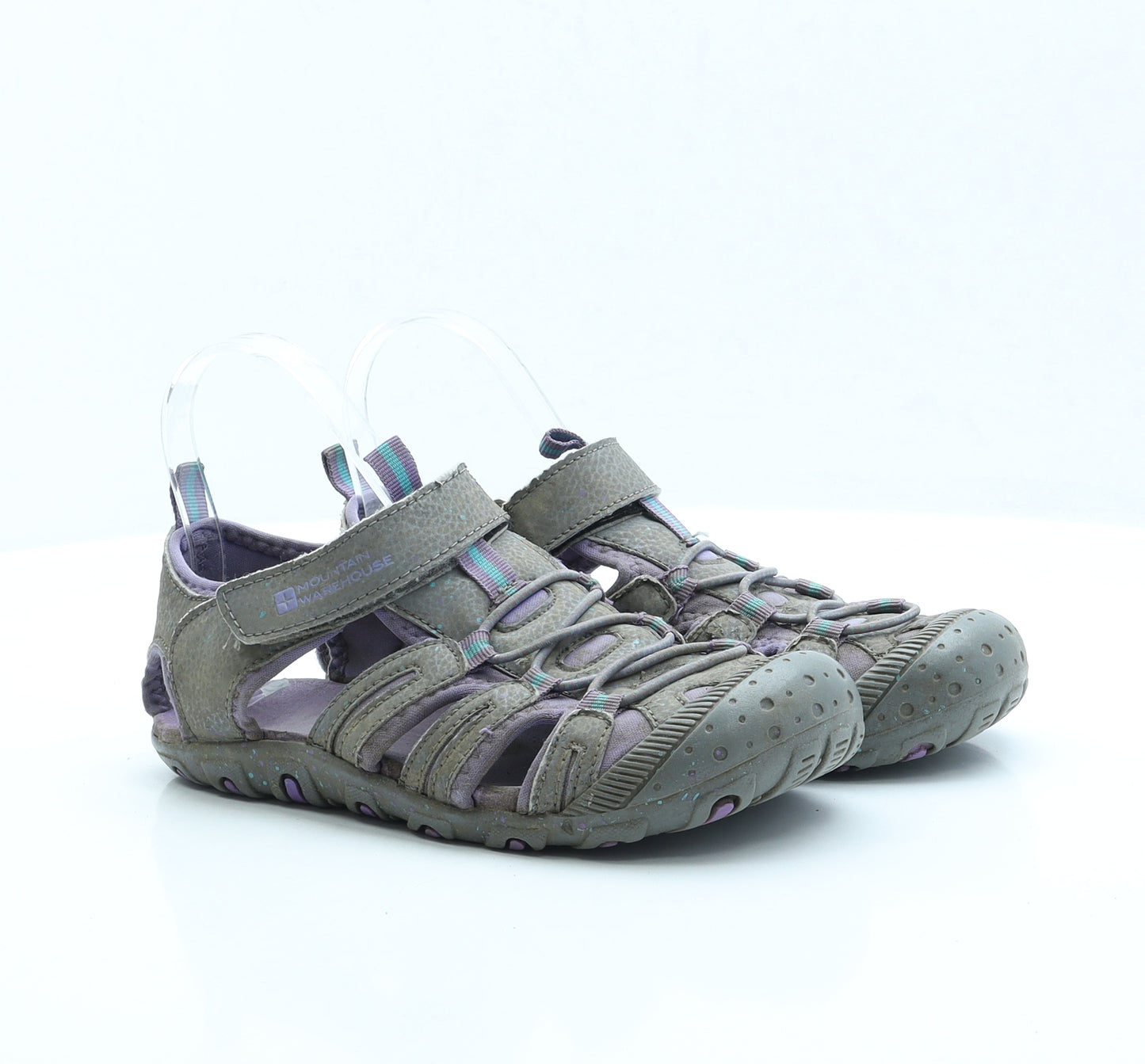 Mountain Warehouse Girls Grey Polyester Slip On Sandal UK 3