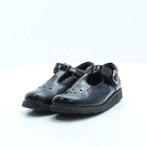 Clarks Girls Black Vinyl Mary Jane Flat UK 9.5