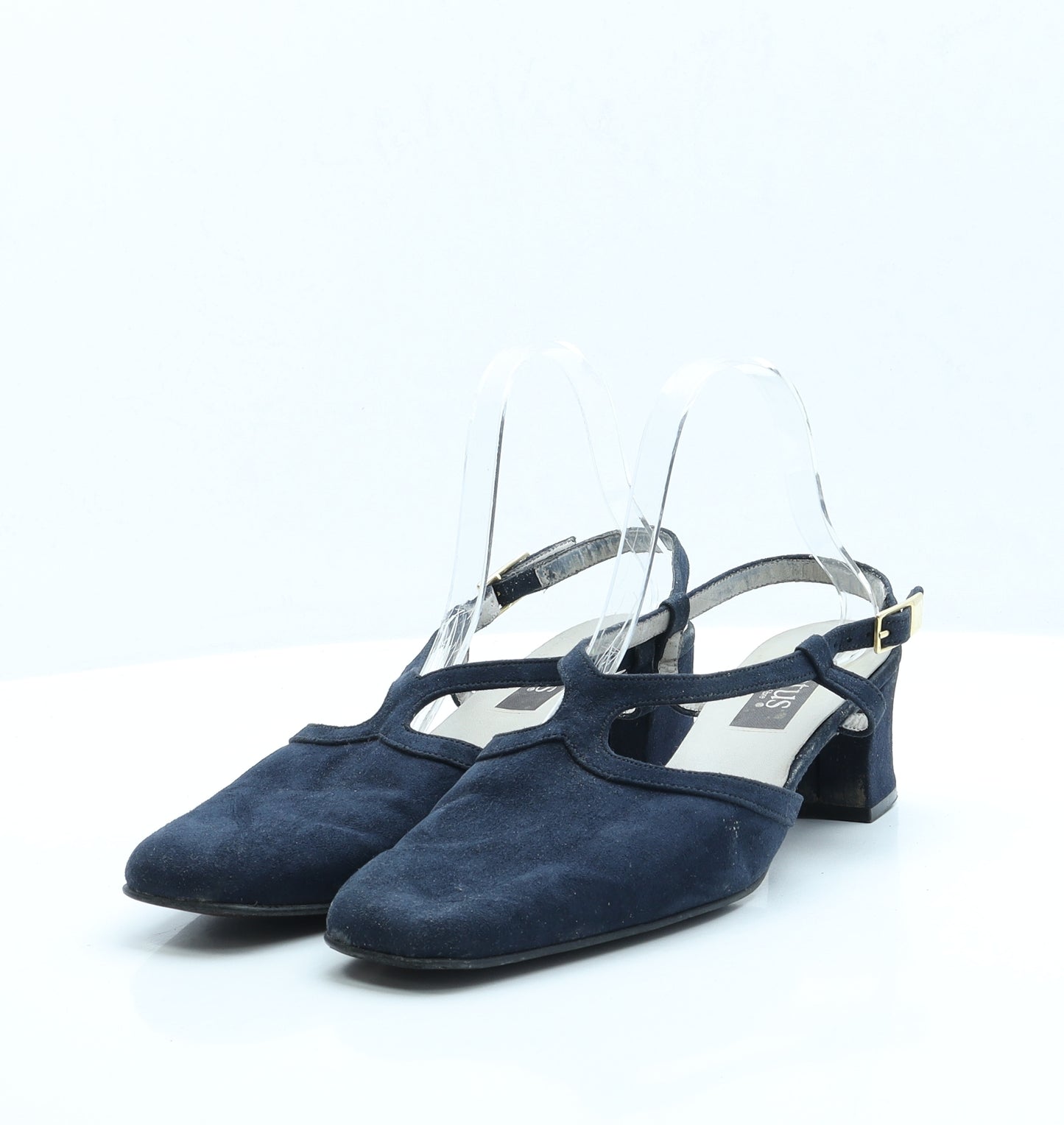 Lotus Womens Blue Faux Suede Slingback Heel UK 8