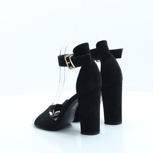 Truffle Womens Black Polyester Strappy Heel UK 6 EUR 39