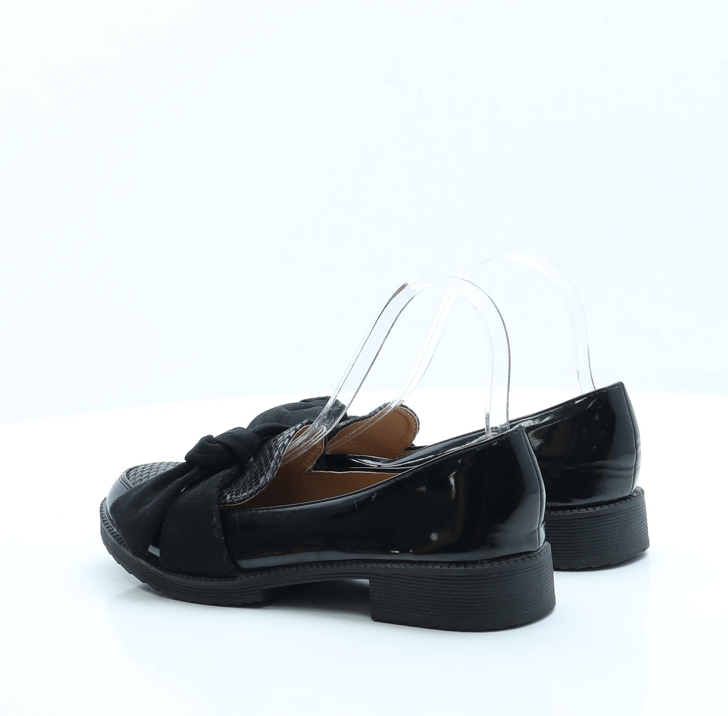 Bestelle Womens Black Faux Leather Loafer Flat UK 6 EUR 39