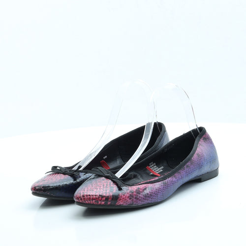 George Womens Multicoloured Animal Print Polyester Ballet Flat UK 5 EUR 38