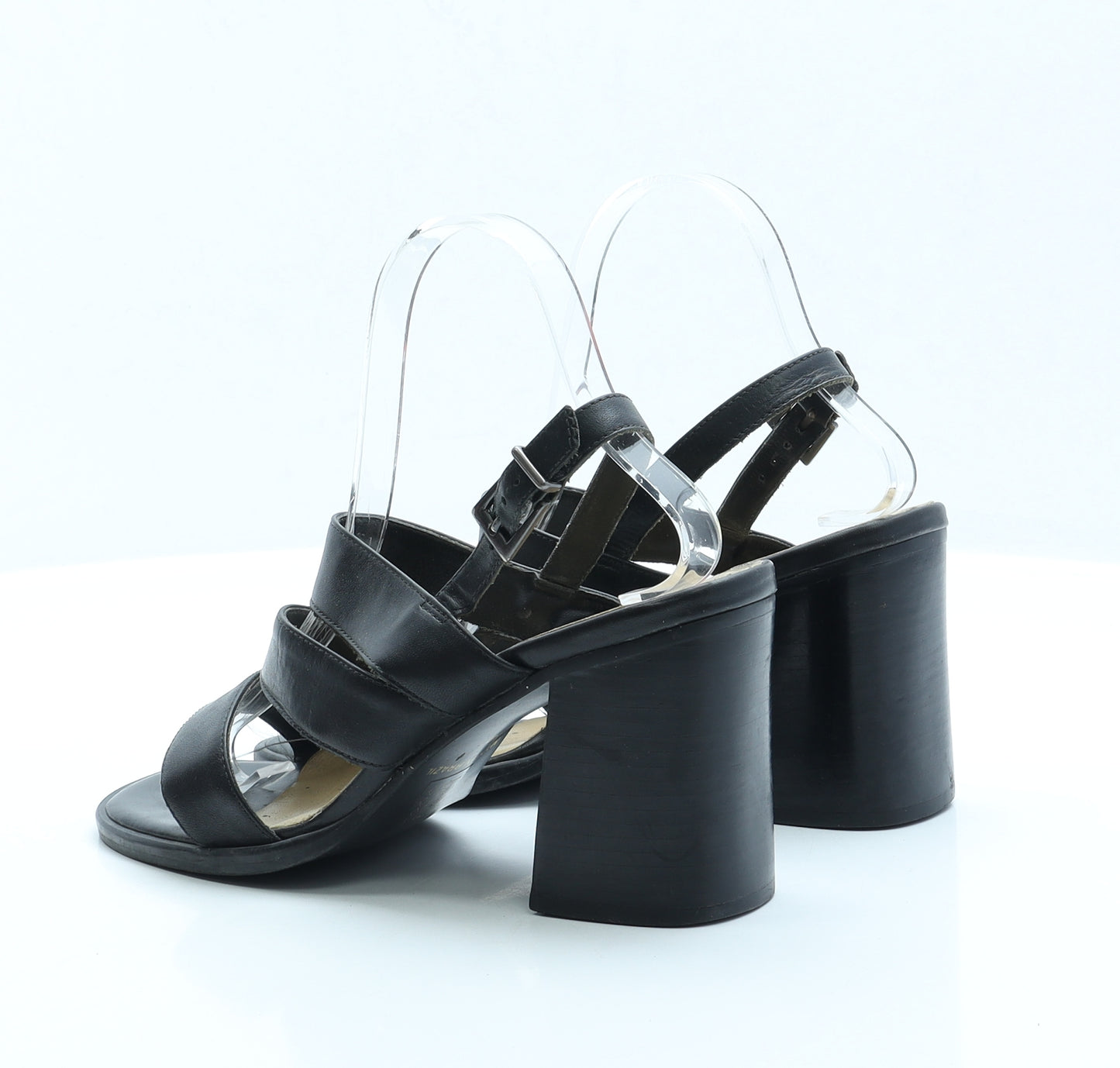 Vivaldi Womens Black Faux Leather Strappy Heel UK 6 EUR 39