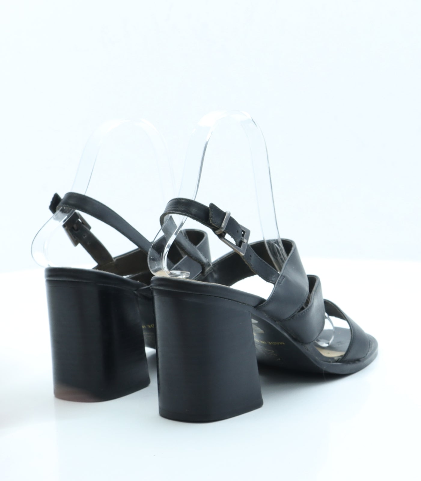 Vivaldi Womens Black Faux Leather Strappy Heel UK 6 EUR 39