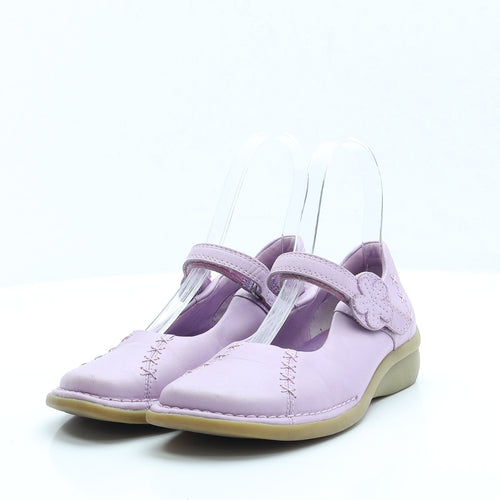 Clarks Girls Purple Polyester Mary Jane Flat UK 13