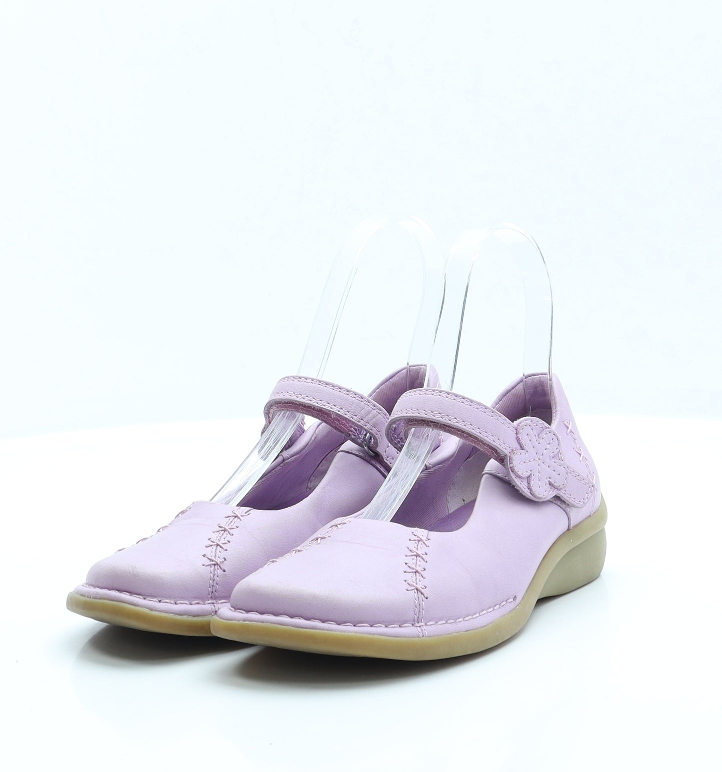 Clarks Girls Purple Polyester Mary Jane Flat UK 13